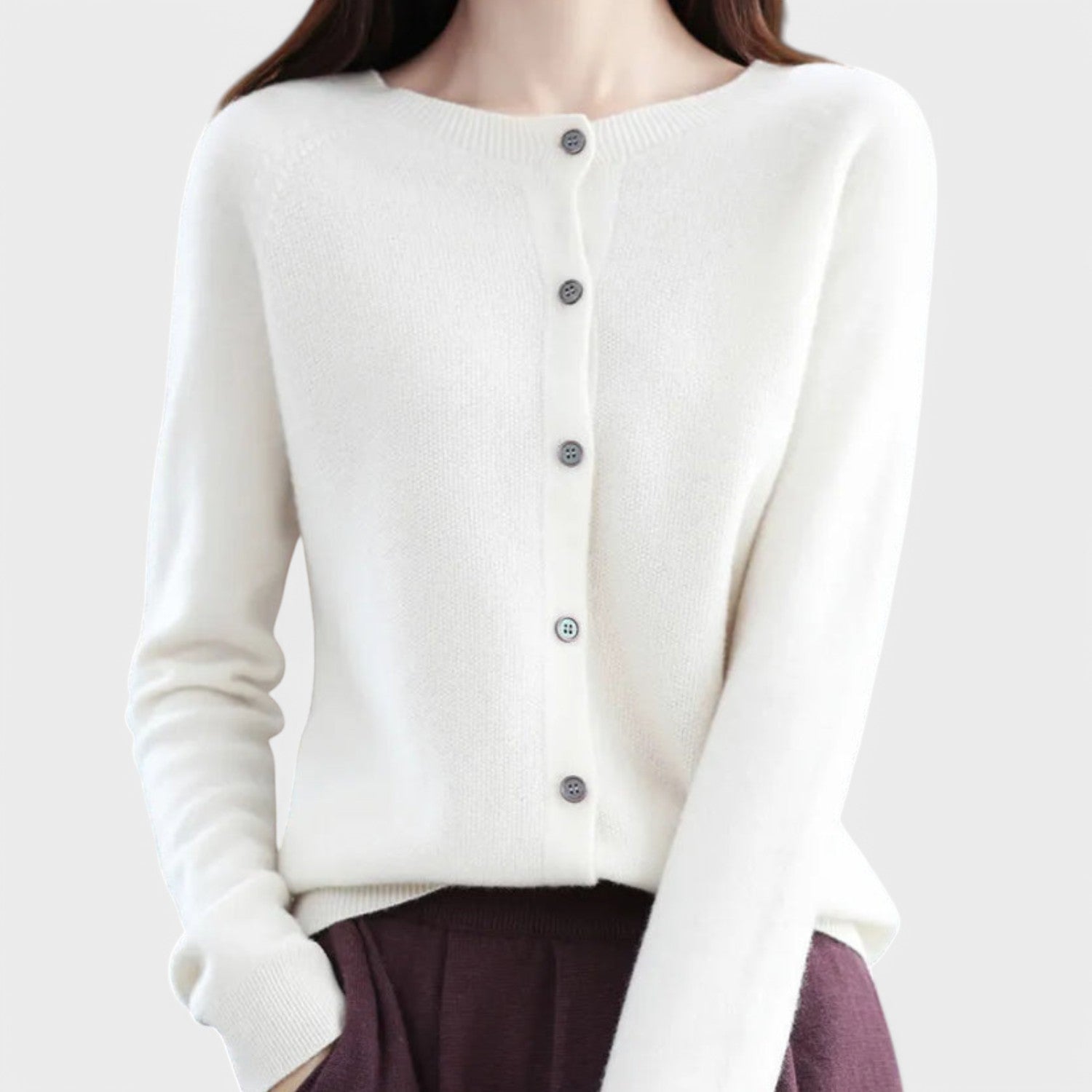 Natália - Cardigan em Malha de Caxemira