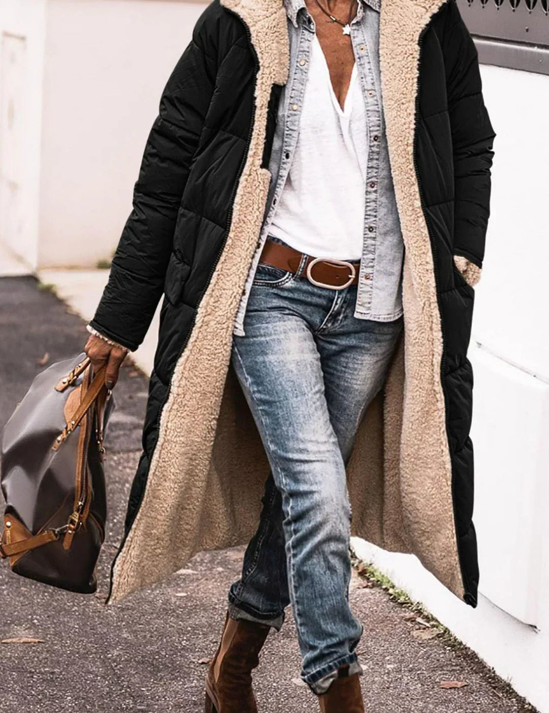 MILENA - Casaco Comprido Reversível