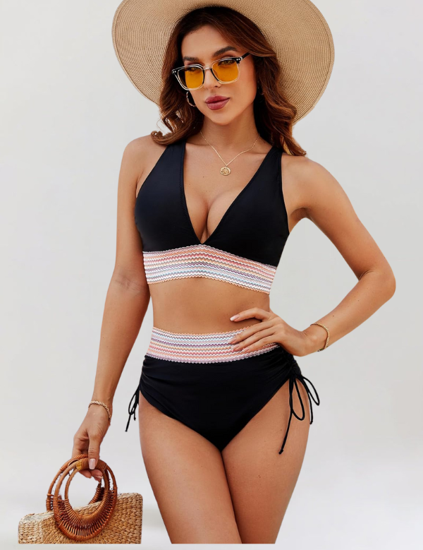 Vitória – Conjunto de biquíni de cintura alta com controlo da barriga