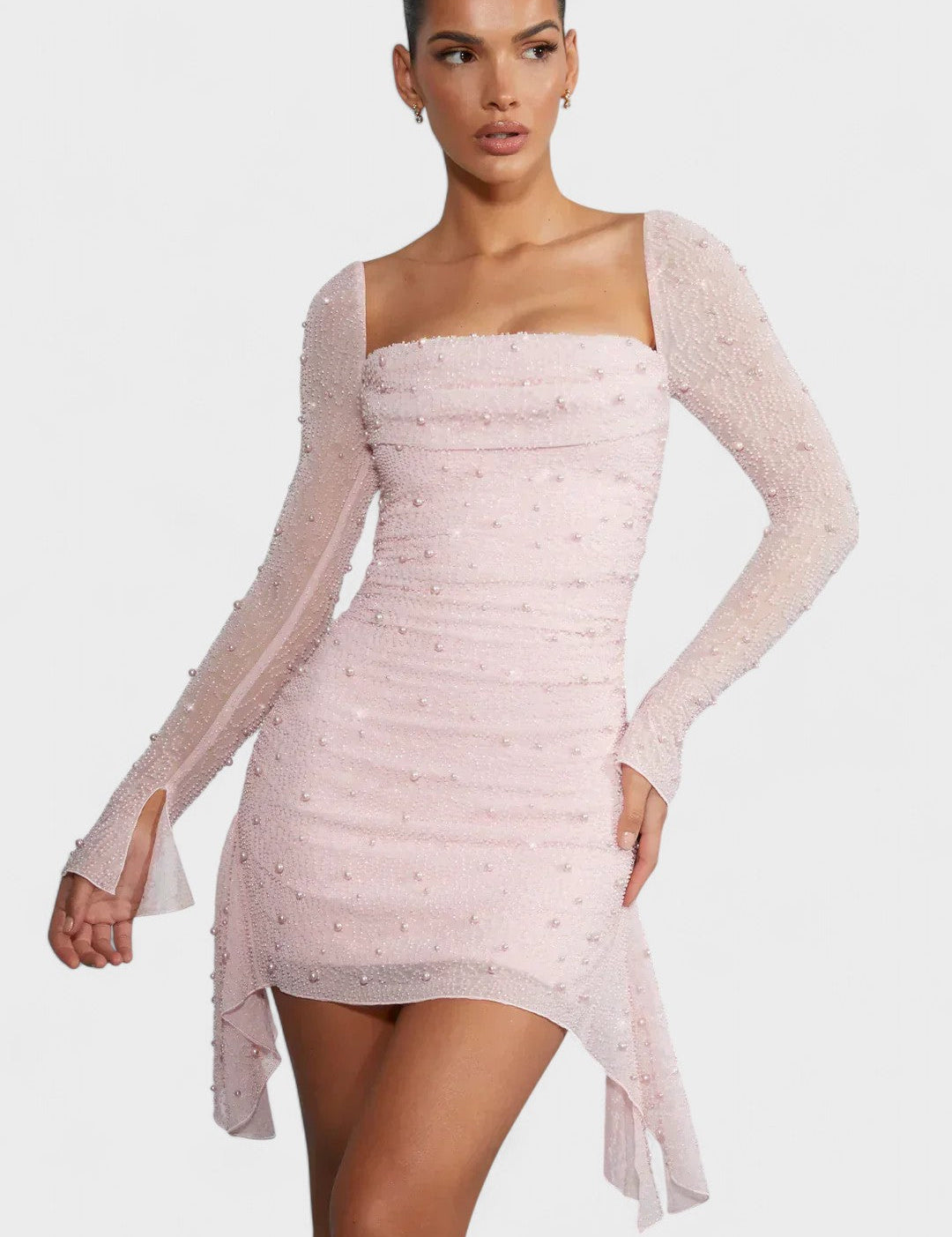 Sónia - Vestido Mini com Brilho e Decote