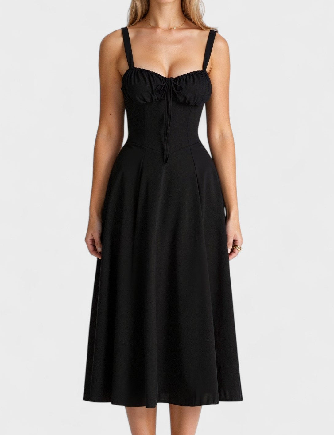 Carolina - Vestido Floral com Corpete Ajustado